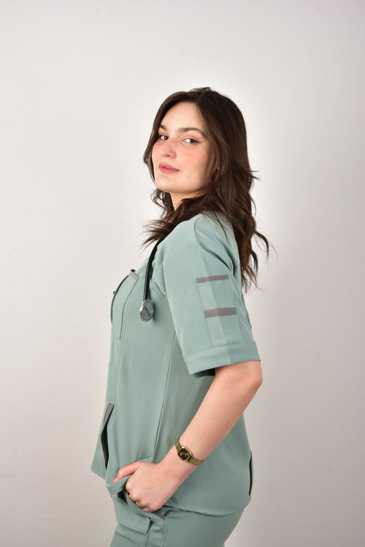 Mint-Green 𝐕-𝐍𝐞𝐜𝐤 𝐬𝐜𝐫𝐮𝐛
