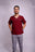 MIXED RED & GRAY V-NECK SCRUB